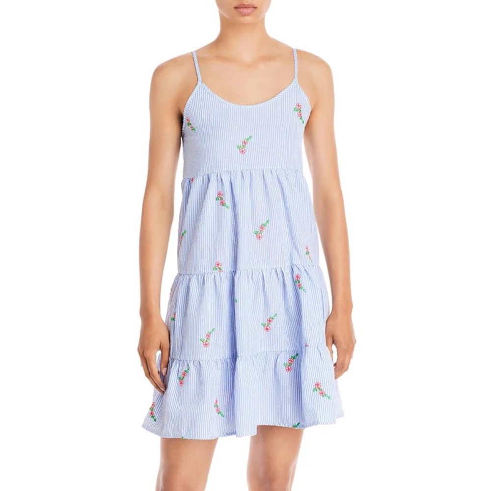 Floral Gingham Striped Sundress NEW By Aqua - Picture 1 of 6